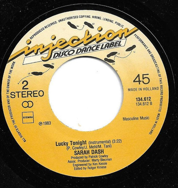 Sarah Dash : Lucky Tonight (7")