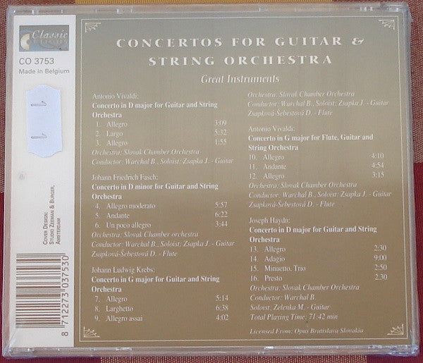 Antonio Vivaldi, Johann Friedrich Fasch, Johann Ludwig Krebs, Joseph Haydn : Guitar Concertos - Concertos For Guitar & String Orchestra (CD, Comp)