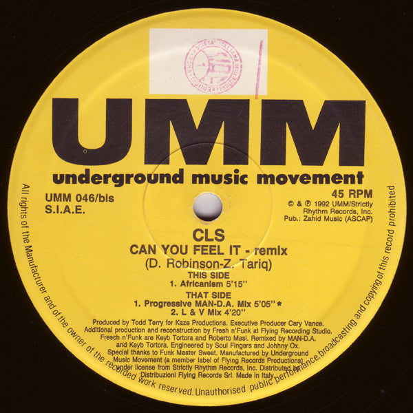 CLS : Can You Feel It (2x12")