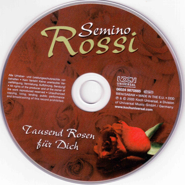 Semino Rossi : Tausend Rosen Für Dich (CD, Album)