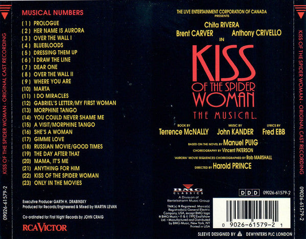 John Kander, Fred Ebb - Chita Rivera, Brent Carver, Anthony Crivello : Kiss Of The Spider Woman - The Musical (Original Cast Recording) (CD, Album)
