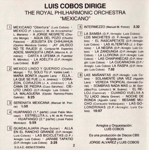 Luis Cobos Dirige Royal Philharmonic Orchestra : Mexicano (CD, Album)