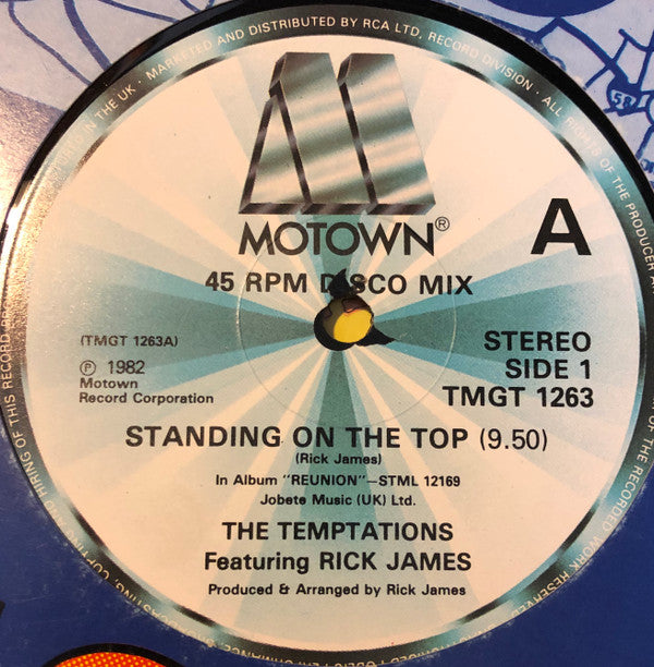 The Temptations Featuring Rick James : Standing On The Top (12", Alt)