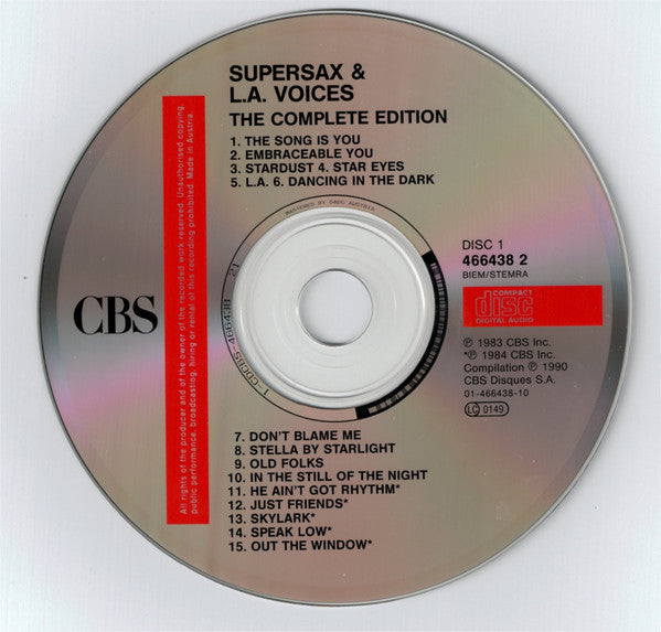Supersax & L. A. Voices : The Complete Edition (2xCD, Comp, RE)