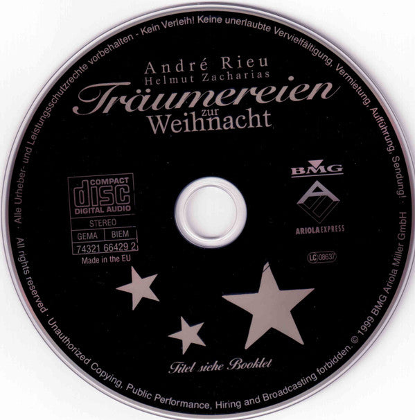 André Rieu, Helmut Zacharias : Träumereien Zur Weihnacht (CD, Album)
