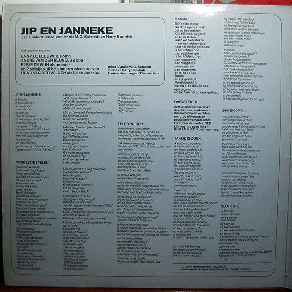 Annie M.G. Schmidt : Kindermusicals: Jip En Janneke / Fluitje Van 'n Cent (LP, Album, Gat)