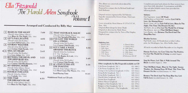 Ella Fitzgerald : The Harold Arlen Song Book Volume 1 (CD, Album, RE)