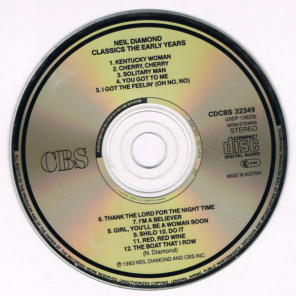 Neil Diamond : Classics The Early Years (CD, Comp, RE)