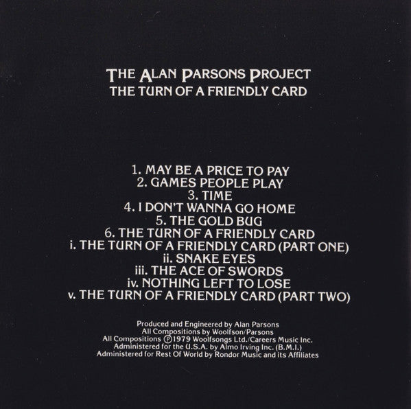 The Alan Parsons Project : The Turn Of A Friendly Card (CD, Album, RE)