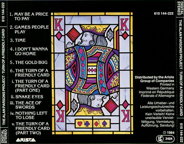 The Alan Parsons Project : The Turn Of A Friendly Card (CD, Album, RE)