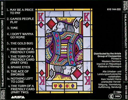 The Alan Parsons Project : The Turn Of A Friendly Card (CD, Album, RE)