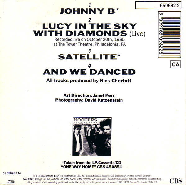 The Hooters : Johnny B (CD, Single, Car)
