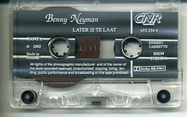 Benny Neyman : Later Is Te Laat (Cass, Album, Dol)