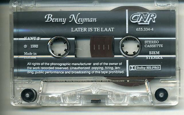 Benny Neyman : Later Is Te Laat (Cass, Album, Dol)