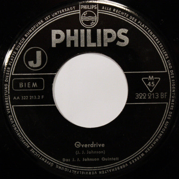 The J.J. Johnson Quintet : Cube Steak / Overdrive (7", Single)