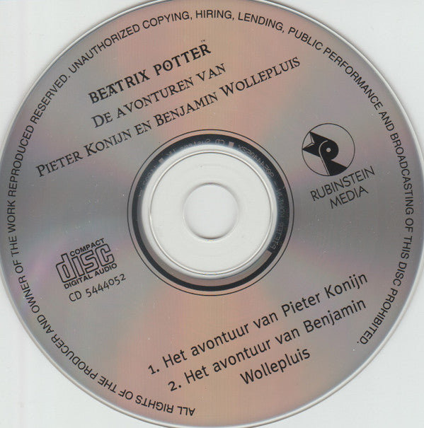 Beatrix Potter : De Avonturen Van Pieter Konijn En Benjamin Wollepluis (CD, Aud)