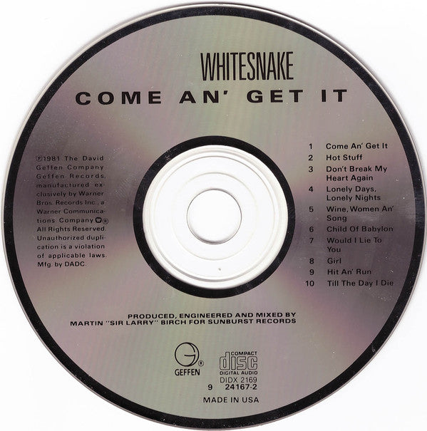 Whitesnake : Come An' Get It (CD, Album, RE)