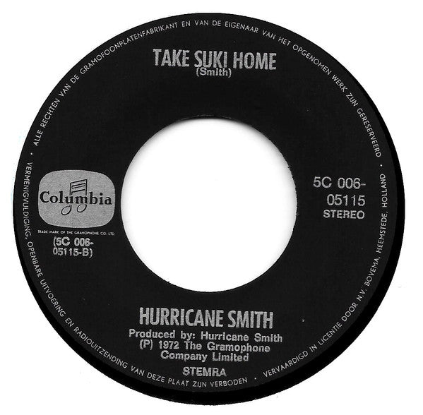 Hurricane Smith : Who Was It? (7", Single, Bla)