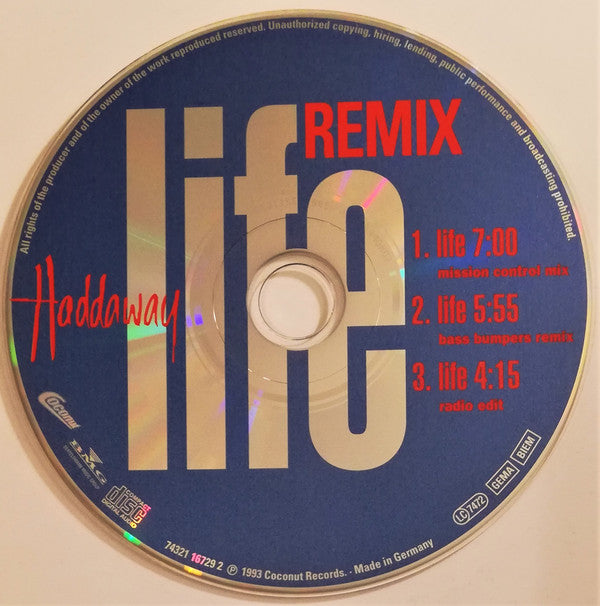Haddaway : Life (Remix) (CD, Maxi)