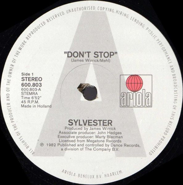 Sylvester : Don't Stop (12")