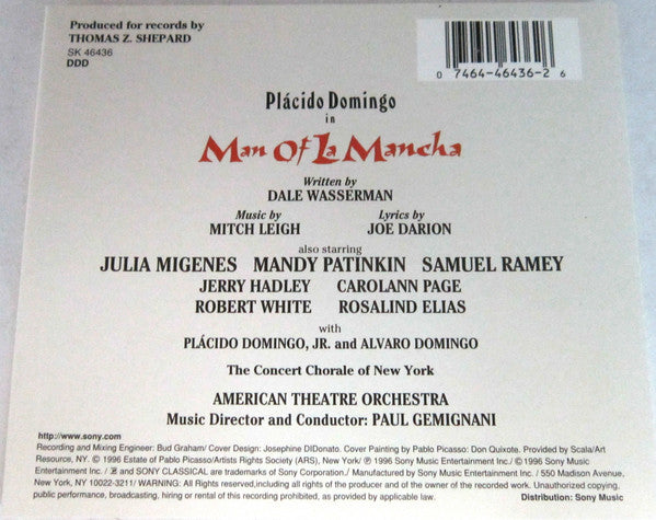 Placido Domingo : Man Of La Mancha (CD, Album)