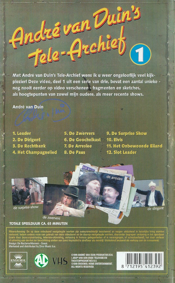 André van Duin : André Van Duin's Tele-Archief 1 (VHS, Album, PAL)