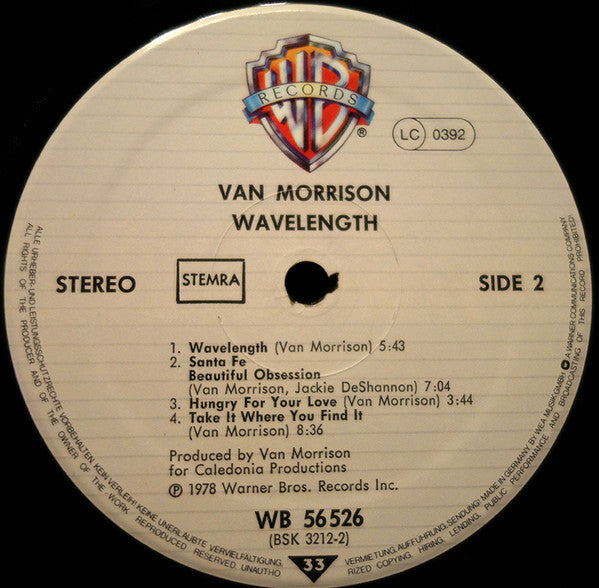 Van Morrison : Wavelength (LP, Album)