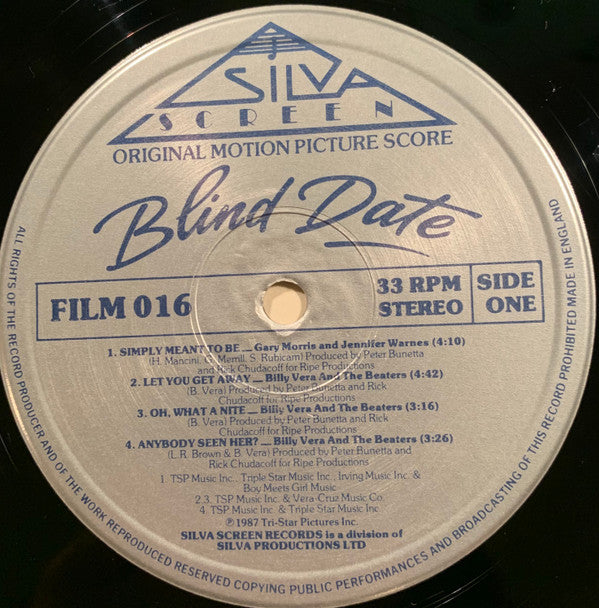 Various : Blind Date (Music From The Motion Picture) (LP)