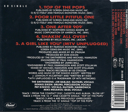 The Smithereens : Top Of The Pops (CD, Single)