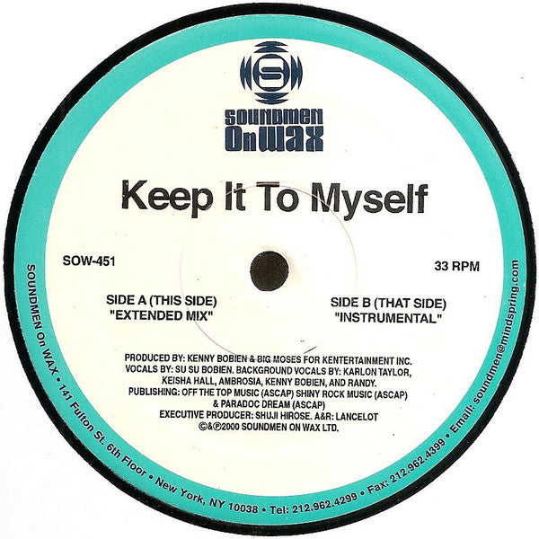 Su Su Bobien : Keep It To Myself (12")