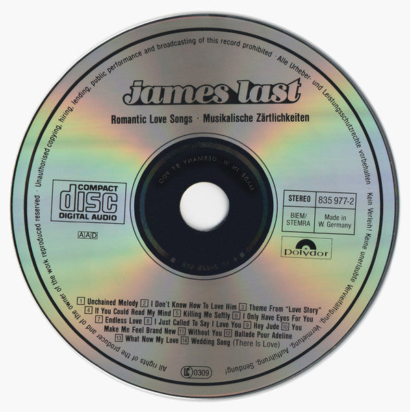 James Last : Romantic Love Songs (Musikalische Zärtlichkeiten) (CD, Comp)