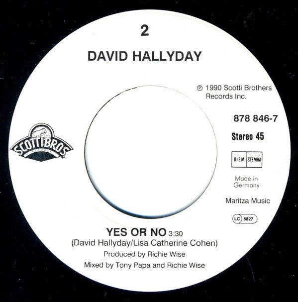 David Hallyday : About You (7", Single)