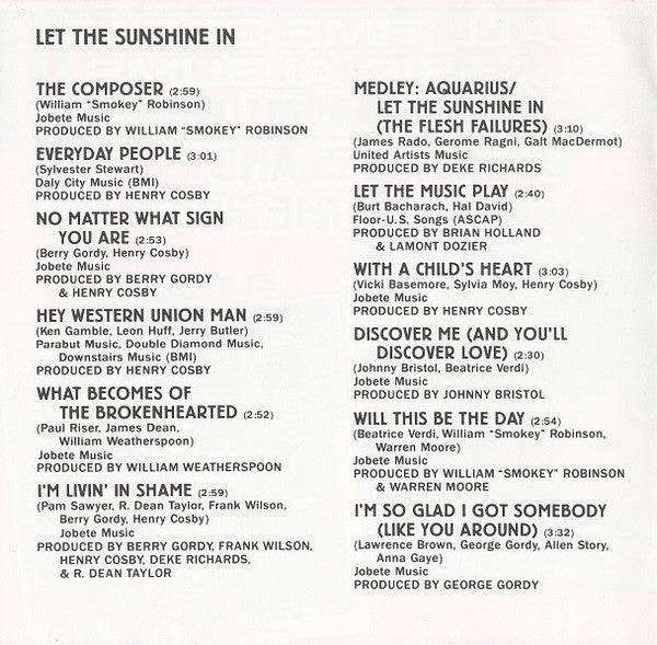 The Supremes : Let The Sunshine In / Cream Of The Crop (CD, Comp, RM)