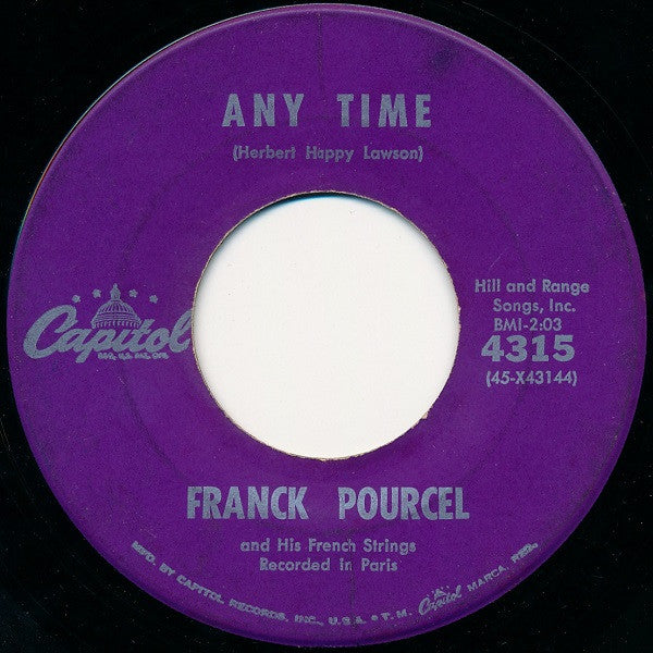 Franck Pourcel And His French Strings : Any Time (7", Single)