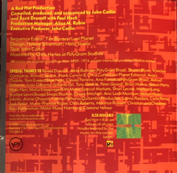 Various : Nova Bossa: Red Hot On Verve (CD, Comp, RE)