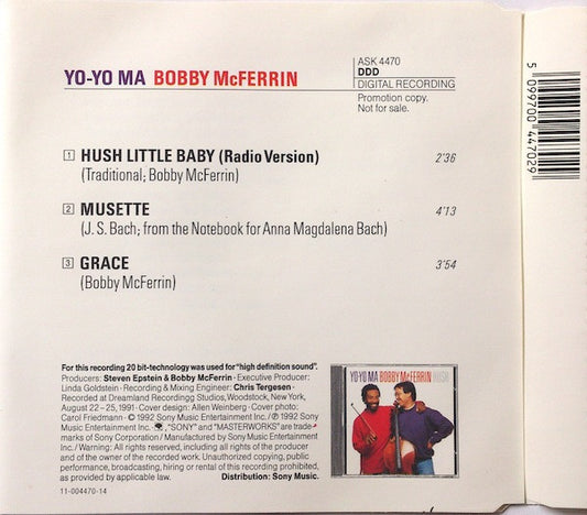 Yo-Yo Ma, Bobby McFerrin : Hush (CD, Maxi, Promo)