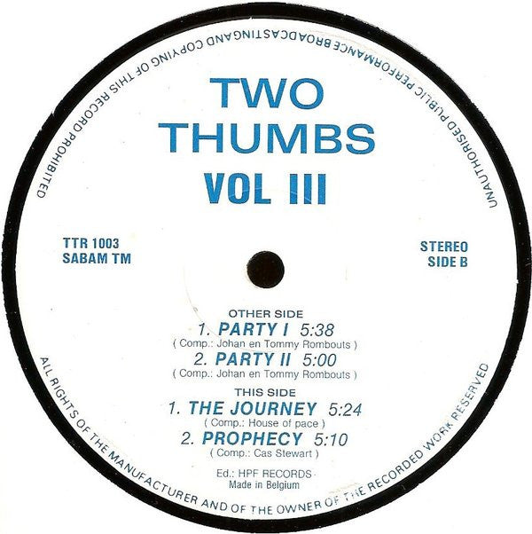 Two Thumbs : Two Thumbs III (12")