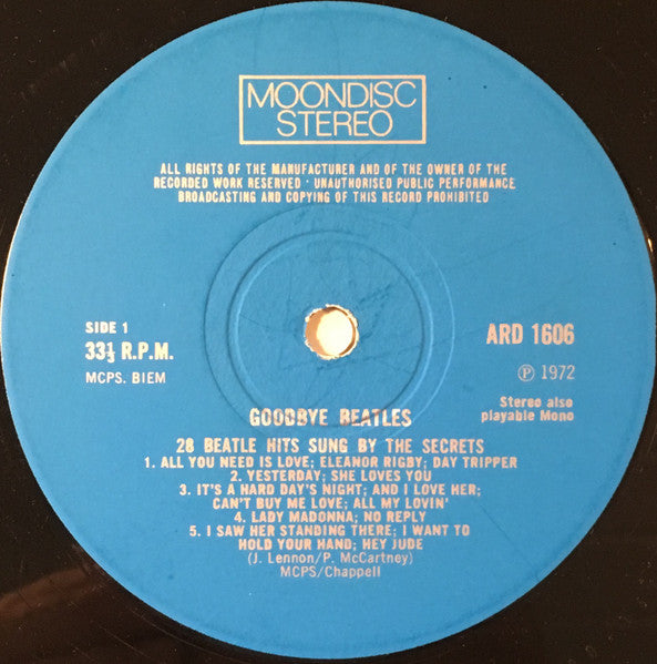 Secrets (2) : Goodbye Beatles - 28 Beatle Songs By The Secrets (LP)