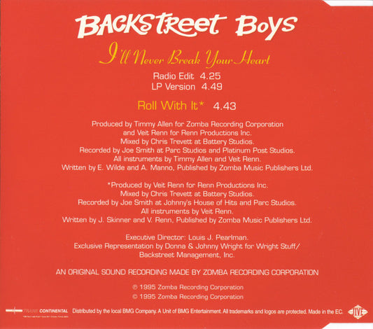 Backstreet Boys : I'll Never Break Your Heart (CD, Maxi)