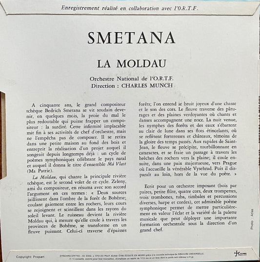 Bedřich Smetana / Orchestre National De France Conductor Charles Munch : The Moldau (7")