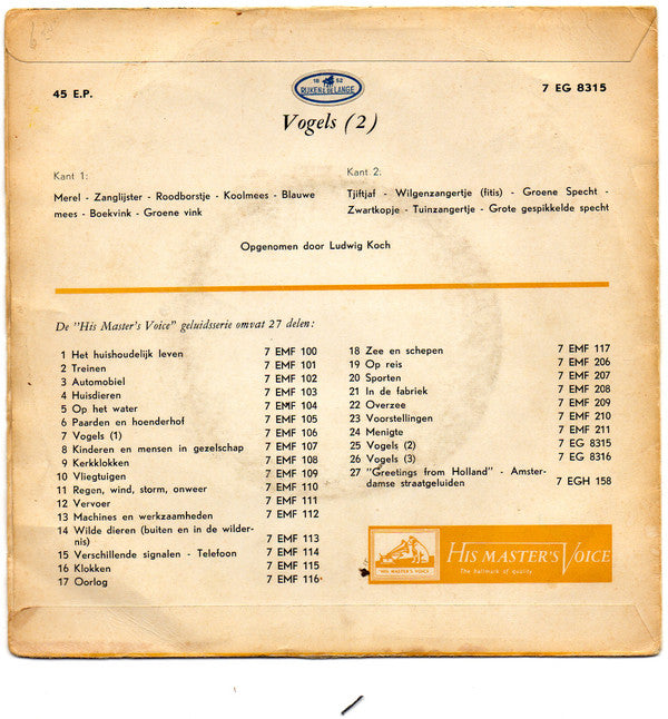 Ludwig Koch : Vogels (2) (7", EP)