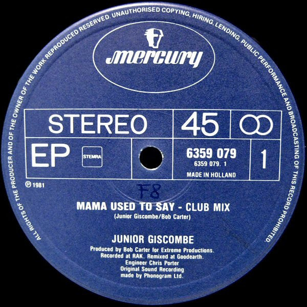 Junior (2) : Mama Used To Say (12", EP, Single)