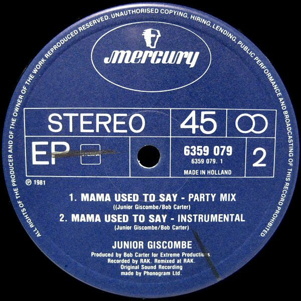 Junior (2) : Mama Used To Say (12", EP, Single)
