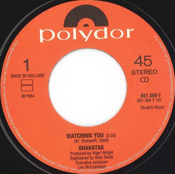 Shakatak : Watching You (7", Single)