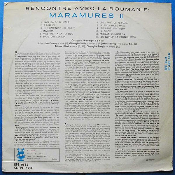 Orchestra George Vancu : Maramureș II (LP, Album, Mono, RE, Red)