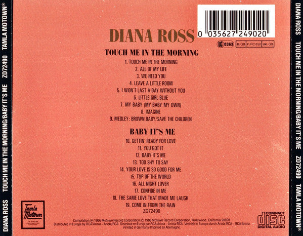Diana Ross : Touch Me In The Morning / Baby It's Me (CD, Comp)