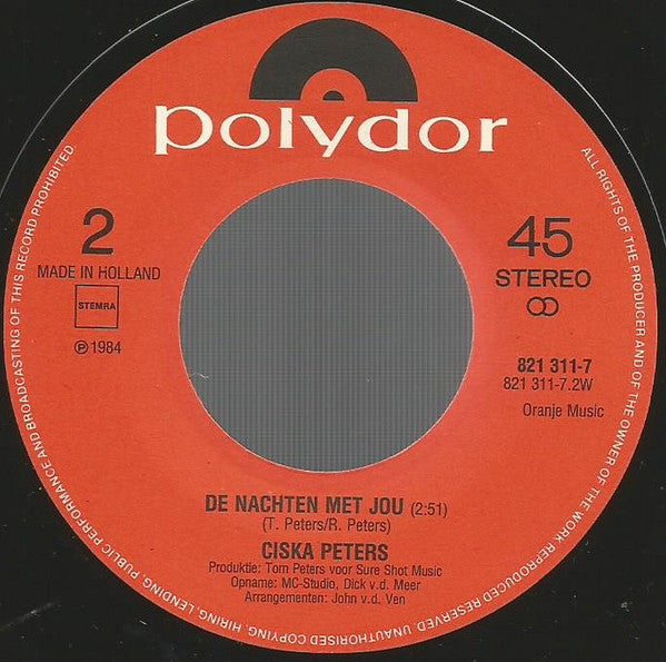 Ciska Peters : Bouzouki's Klinken Door De Nacht (7", Single)