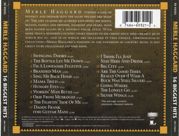 Merle Haggard : 16 Biggest Hits (HDCD, Comp)