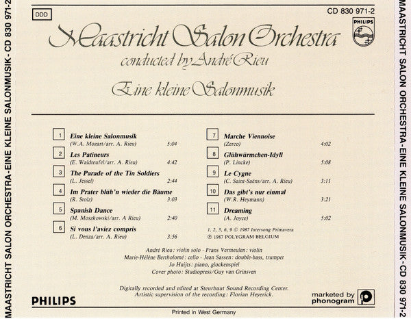 Maastrichts Salon Orkest Conducted By André Rieu : Eine Kleine Salonmusik (CD, Album, RP)