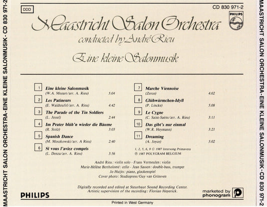 Maastrichts Salon Orkest Conducted By André Rieu : Eine Kleine Salonmusik (CD, Album, RP)